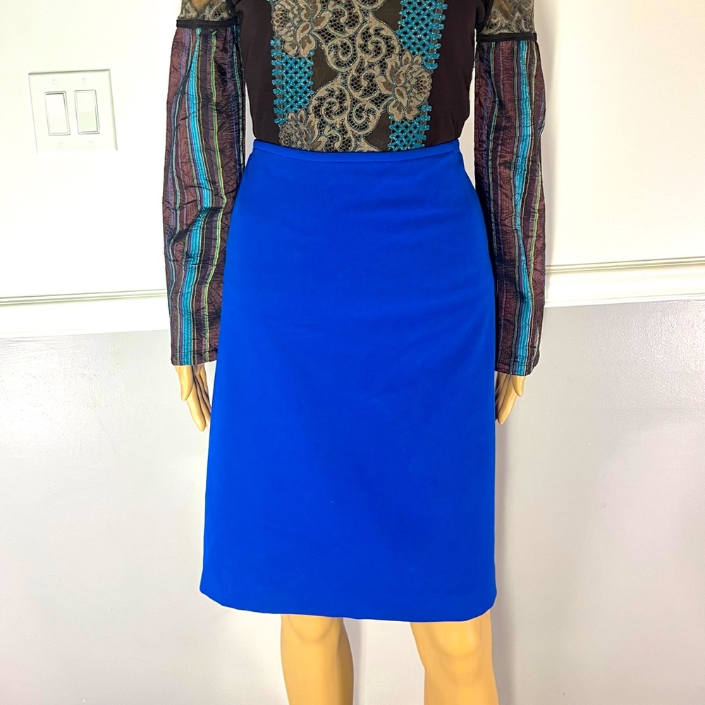 Tahari Rich Blue Pencil Skirt Mid Length Sz 16 Large-X Large